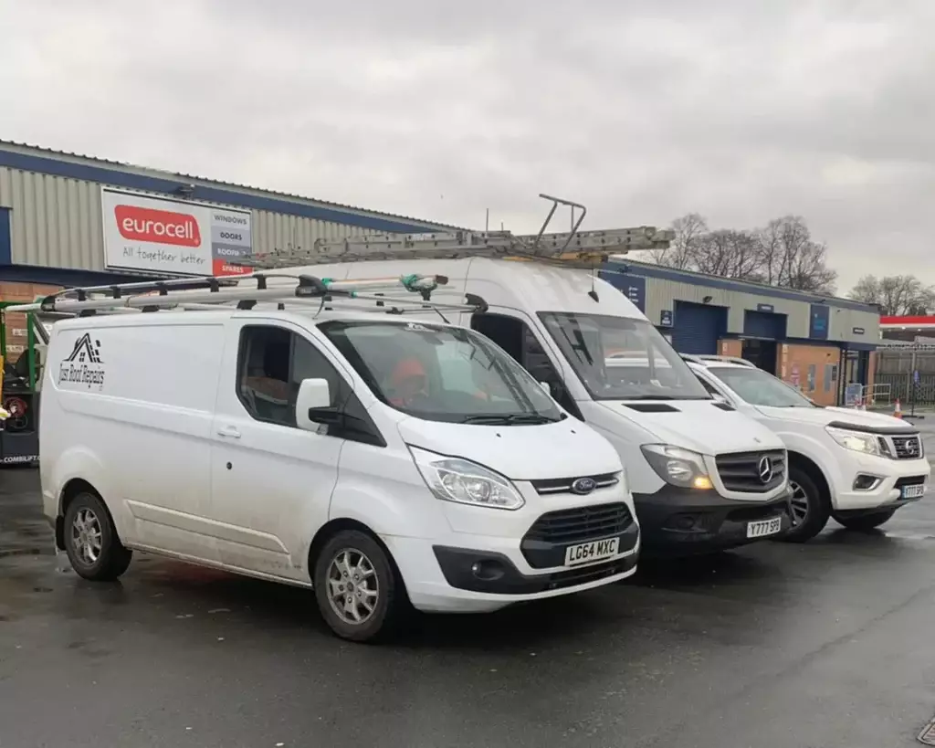 Roof Overcladding company vehicles